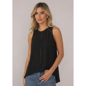 NWT BKE by Buckle Women's Black Embroidered Sleeveless Blouse Dressy Top Medium